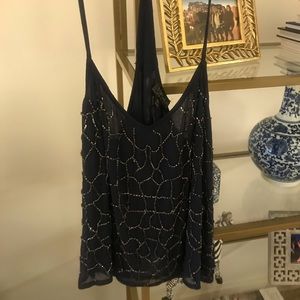 Sequin navy tank top